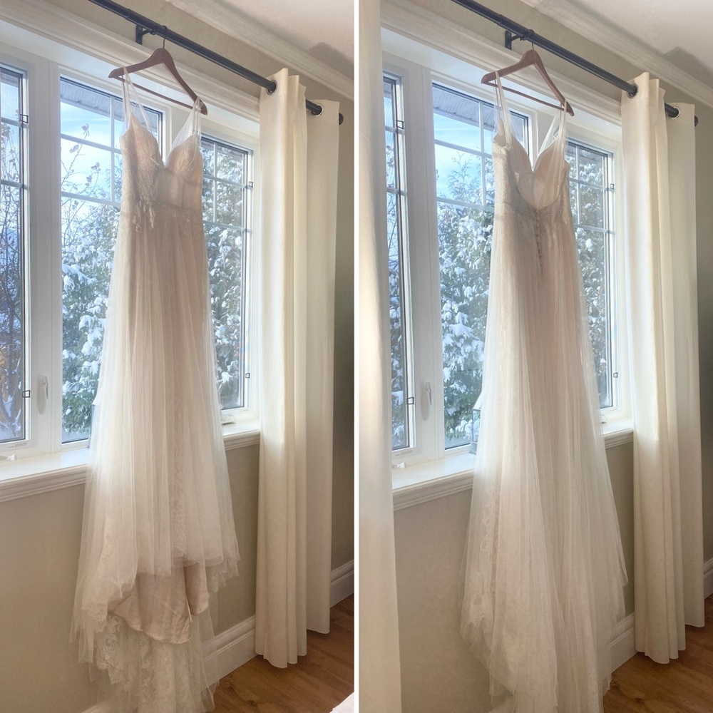 Essence of Australia Lace Chiffon Wedding Dress - Picture 7 of 16